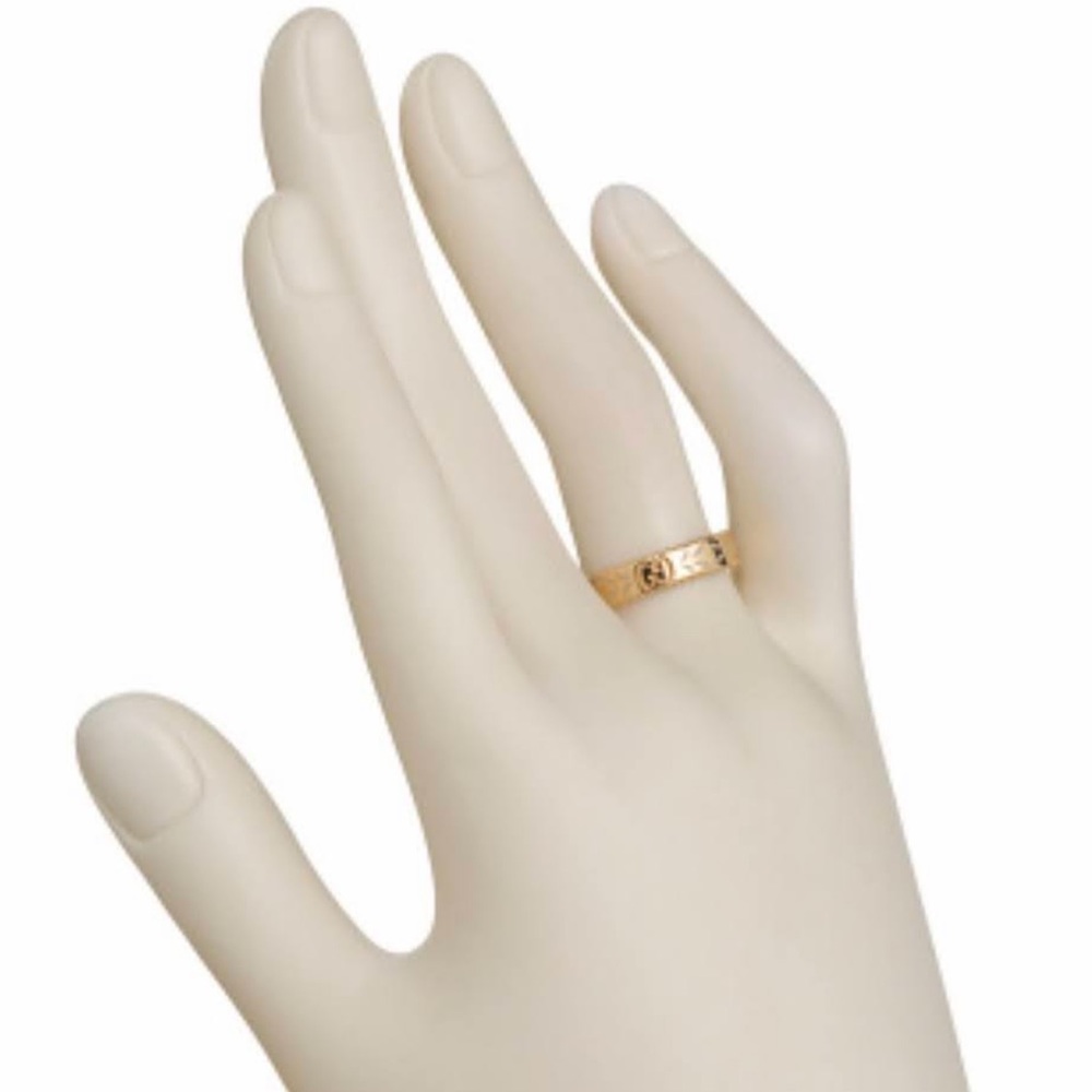 NWT GUCCI 18K Yellow Gold and White Enamel Icon Blooms Ring size 8 - Picture 13 of 13
